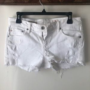 AG Bonnie White Distressed Jean Short, 28